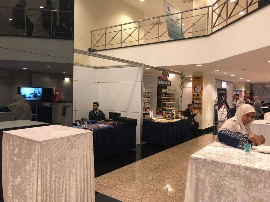 a group of people in a building